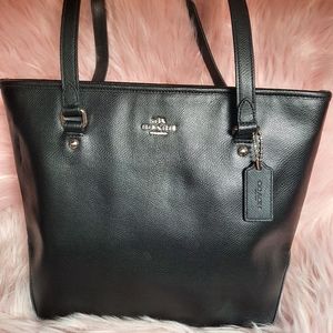 ❌SOLD❌Coach Zip Top Tote Signature Leather 💯